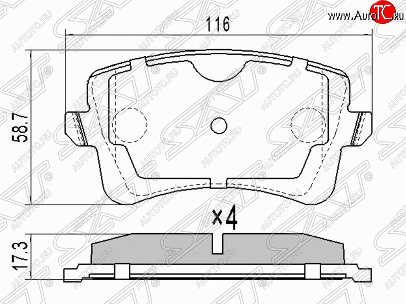 1 179 р. Колодки тормозные задние SAT  Audi A4  B8 - Q5  FY  с доставкой в г. Тамбов