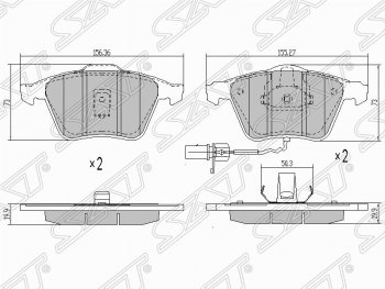 1 499 р. Колодки тормозные передние SAT (пр-во Китай)  Audi A4  B7 - A6  C6  с доставкой в г. Тамбов. Увеличить фотографию 1