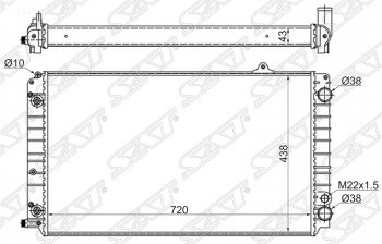 Радиатор двигателя SAT (пластинчатый, 632*399*32 мм) Audi A4 B6 седан (2000-2006)
