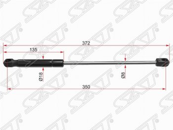 Упор крышки багажника SAT (газовый) Audi (Ауди) A5 (А5)  8T (2007-2016) 8T дорестайлинг, купе, дорестайлинг, лифтбэк, рестайлинг, купе, рестайлинг, лифтбэк