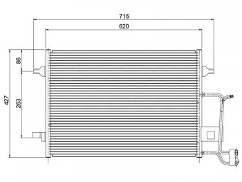 Радиатор кондиционера SAT (2.7 T) Audi (Ауди) A6 (А6)  C5 (1997-2001) C5 дорестайлинг, седан