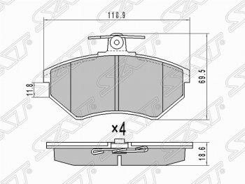 Колодки тормозные (передние) SAT Audi (Ауди) A6 (А6)  C5 (1997-2001) C5 дорестайлинг, седан