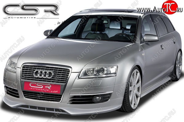 4 999 р. Накладка на передний бампер CSR v2  Audi A6  C6 (2004-2008) дорестайлинг, седан, дорестайлинг, универсал  с доставкой в г. Тамбов