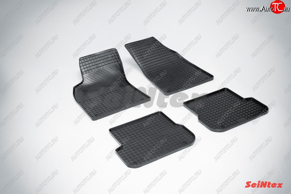 3 489 р. Износостойкие коврики в салон с рисунком Сетка SeiNtex Premium 4 шт. (резина)  Audi A6  C6 (2004-2008) дорестайлинг, седан, дорестайлинг, универсал  с доставкой в г. Тамбов