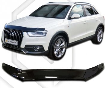 Дефлектор капота CA-Plastic Audi (Ауди) Q3 (Ку3)  8U (2011-2018) 8U дорестайлинг, рестайлинг