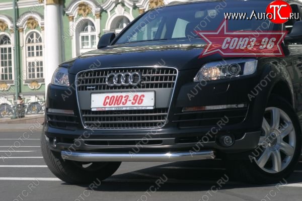 17 684 р. Защита переднего бампера одинарная Souz-96 (d60) Audi Q7 4L дорестайлинг (2005-2009)  с доставкой в г. Тамбов