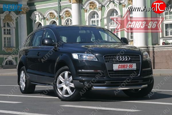 20 879 р. Защита переднего бампера Souz-96 (d 76) Audi Q7 4L дорестайлинг (2005-2009)  с доставкой в г. Тамбов