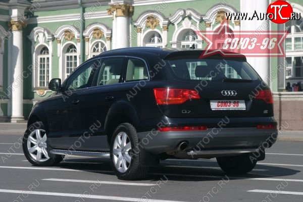 16 064 р. Защита заднего бампера Souz-96 (d 60) Audi Q7 4L дорестайлинг (2005-2009)  с доставкой в г. Тамбов