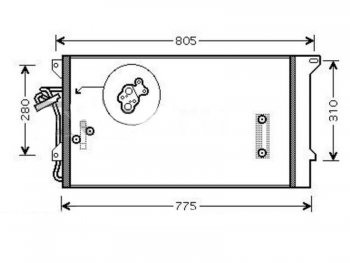 5 199 р. Радиатор кондиционера SAT  Audi Q7  4L (2005-2009), Porsche Cayenne ( 955,  957) (2002-2010), Volkswagen Touareg  GP (2002-2010)  с доставкой в г. Тамбов. Увеличить фотографию 1
