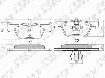 1 069 р. Колодки тормозные SAT (задние, Китай)  BMW 1 серия (F21,  F20), 2 серия (F22), 3 серия (F34,  F30,  F31), X3 (F25)  с доставкой в г. Тамбов. Увеличить фотографию 1