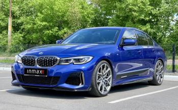 13 499 р. Сплиттер переднего М-бампера М-Perfomance  BMW 3 серия  G20 (2018-2022) седан (цвет: черный глянец)  с доставкой в г. Тамбов. Увеличить фотографию 13