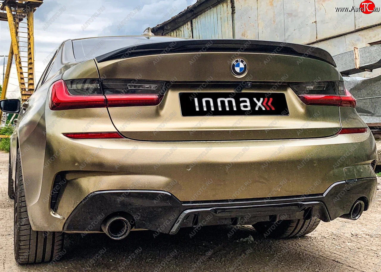 12 999 р. Диффузор заднего бампера М-Perfomance 320  BMW 3 серия  G20 (2018-2022) седан Inmax (цвет: черный глянец)  с доставкой в г. Тамбов