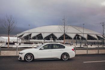 5 999 р. Накладки M-Perfomance под задний бампер (мини-лезвия)  BMW 3 серия  F30 (2012-2018) седан дорестайлинг, седан рестайлинг (цвет: черный матовый)  с доставкой в г. Тамбов. Увеличить фотографию 13