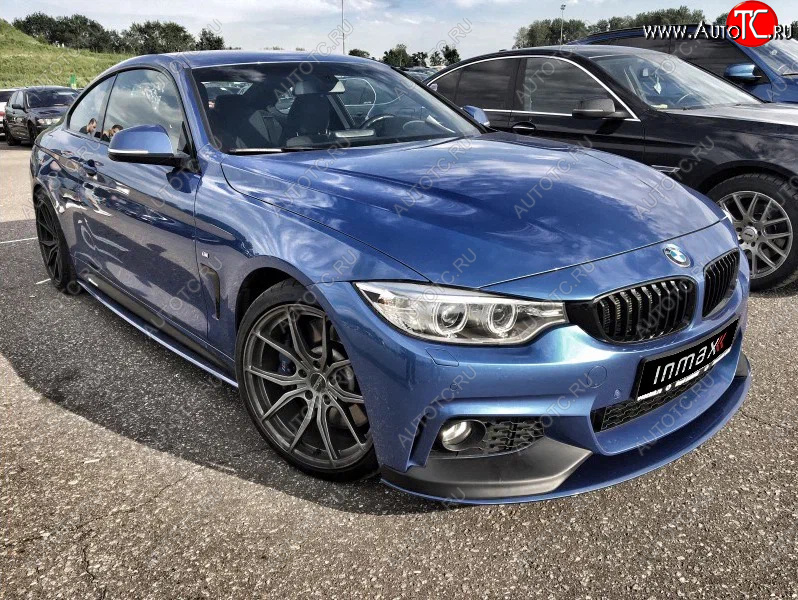 14 499 р. Сплиттер переднего бампера М-Perfomance BMW 4 серия F32 купе дорестайлинг (2013-2017) (цвет: черный матовый)  с доставкой в г. Тамбов