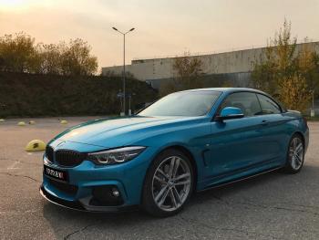 14 499 р. Сплиттер переднего бампера М-Perfomance  BMW 4 серия ( F32,  F36) (2013-2020) купе дорестайлинг, лифтбэк дорестайлинг, купе рестайлинг, лифтбэк рестайлинг (цвет: черный матовый)  с доставкой в г. Тамбов. Увеличить фотографию 3