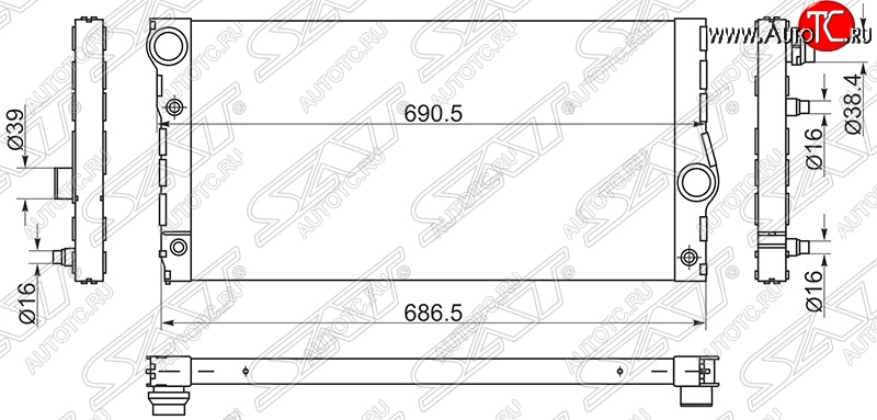 10 999 р. Радиатор двигателя SAT (пластинчатый)  BMW 5 серия ( F11,  F10) - 7 серия  F01-F04  с доставкой в г. Тамбов