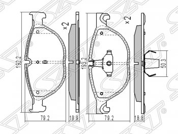 1 799 р. Колодки тормозные SAT (передние)  BMW 5 серия ( F11,  F10) - 7 серия  F01-F04  с доставкой в г. Тамбов. Увеличить фотографию 1