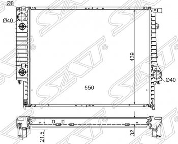 7 999 р. Радиатор двигателя SAT (пластинчатый)  BMW 3 серия ( E30,  E36) - 7 серия  E32  с доставкой в г. Тамбов. Увеличить фотографию 1