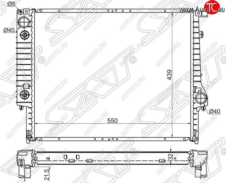 6 399 р. Радиатор двигателя SAT (трубчатый)  BMW 3 серия ( E30,  E36) - 7 серия  E32  с доставкой в г. Тамбов