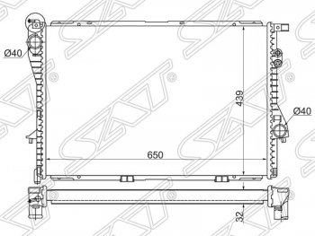 7 099 р. Радиатор двигателя SAT (пластинчатый) BMW 5 серия E39 седан рестайлинг (2000-2003)  с доставкой в г. Тамбов. Увеличить фотографию 1