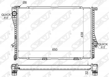 5 199 р. Радиатор двигателя SAT (трубчатый) BMW 5 серия E39 седан рестайлинг (2000-2003)  с доставкой в г. Тамбов. Увеличить фотографию 1