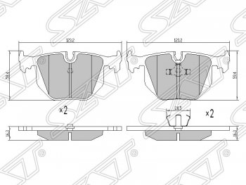 Колодки тормозные SAT (задние) BMW X3 E83 (2003-2009)