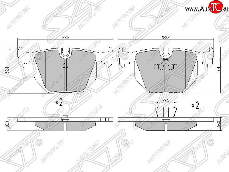 829 р. Колодки тормозные SAT (задние)  BMW 3 серия (E46), 5 серия (E34,  E39), 7 серия (E38), 8 серия (E31), X3 (E83), X5 (E53)  с доставкой в г. Тамбов