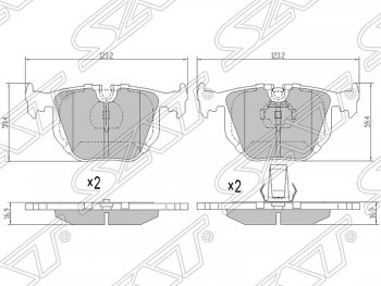 Колодки тормозные SAT (задние) BMW (БМВ) X5 (Х5)  E53 (1999-2006) E53 дорестайлинг, рестайлинг