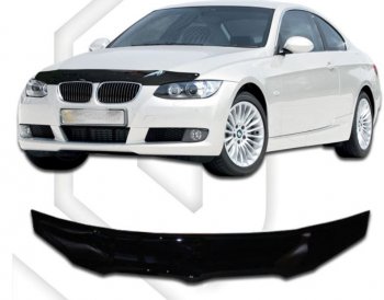 1 899 р. Дефлектор капота CA-Plastic  BMW 3 серия ( E90,  E91) (2004-2012) седан дорестайлинг, седан рестайлинг, универсал рестайлинг (Classic черный, Без надписи)  с доставкой в г. Тамбов. Увеличить фотографию 1