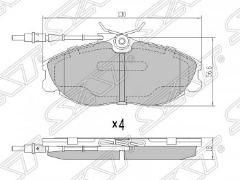 1 669 р. Колодки тормозные SAT (передние) CITROEN Xsara N0 хэтчбэк 3 дв. дорестайлинг (1997-2000)  с доставкой в г. Тамбов. Увеличить фотографию 1