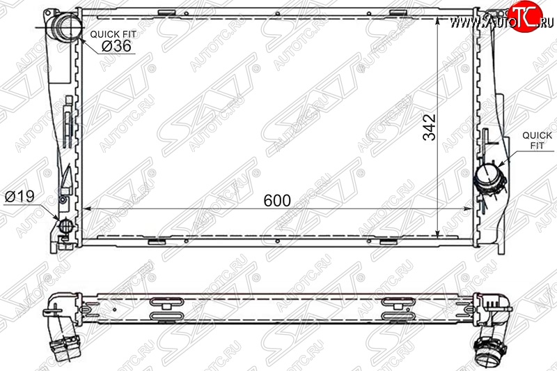 6 649 р. Радиатор двигателя SAT  BMW 1 серия  E87 - X1  E84  с доставкой в г. Тамбов