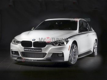 7 999 р. Накладки на пластиковые пороги M-Perfomance BMW 3 серия F30 седан дорестайлинг (2012-2015) (черный матовый)  с доставкой в г. Тамбов. Увеличить фотографию 8