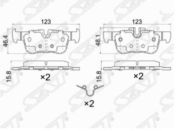 1 039 р. Комплект задних тормозных колодок SAT  BMW X1  F48 - X2  F39  с доставкой в г. Тамбов. Увеличить фотографию 1