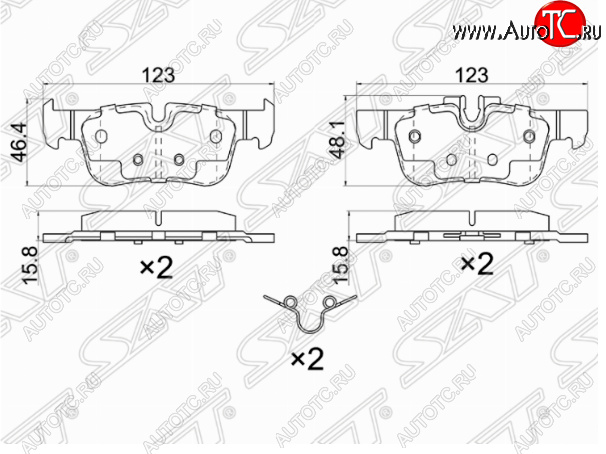 1 039 р. Комплект задних тормозных колодок SAT  BMW X1  F48 - X2  F39  с доставкой в г. Тамбов