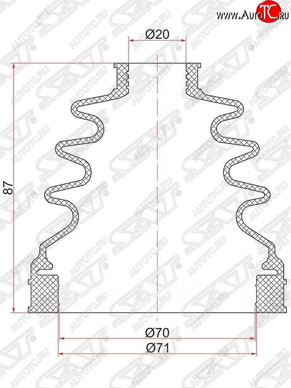 449 р. Пыльник ШРУСа SAT (внутренний/передний/правый)  BMW X3  E83 (2003-2009), Ford Transit Connect (2002-2013)  с доставкой в г. Тамбов