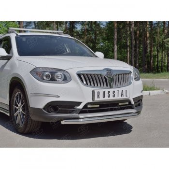 13 649 р. Одинарная защита переднего бампера из трубы d63 мм SLITKOFF  Brilliance V5 (2012-2018)  с доставкой в г. Тамбов. Увеличить фотографию 2