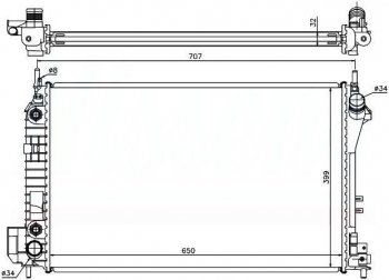 8 299 р. Радиатор двигателя SAT (пластинчатый, 1.8/1.8T/2.0T/2.2TD/2.0TD/2.2/3.2, АКПП) Fiat Croma (2005-2011)  с доставкой в г. Тамбов. Увеличить фотографию 1