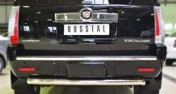 Защита заднего бампера (Ø76 мм, нержавейка) SLITKOFF Cadillac (Кадиллак) Escalade (Эскалайд)  GMT926 джип 5 дв. (2006-2014) GMT926 джип 5 дв. короткая база