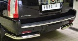 14 399 р. Защита заднего бампера (Ø76 мм уголки, нержавейка) SLITKOFF Cadillac Escalade GMT926 джип 5 дв. короткая база (2006-2014)  с доставкой в г. Тамбов. Увеличить фотографию 2