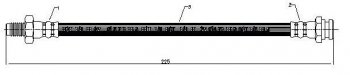 341 р. Тормозной шланг SAT (передний)  Chery Estina  A5 (2006-2010), Mitsubishi Eclipse (1999-2005), Mitsubishi L200 ( 3 K6T-K7T,  3 K74T) (1996-2006), Mitsubishi Lancer  5 Fiore 2 (1983-1991)  с доставкой в г. Тамбов. Увеличить фотографию 1