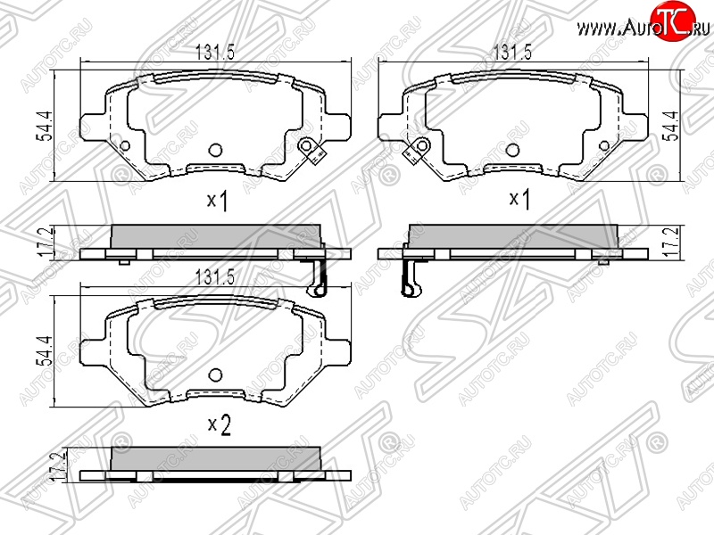 1 199 р. Колодки тормозные SAT (передние) Chery Tiggo T11 дорестайлинг (2005-2013)  с доставкой в г. Тамбов