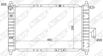 2 699 р. Радиатор двигателя SAT (трубчатый)  Chery QQ6 (2006-2010), Daewoo Matiz ( M100,  M150) (1998-2016)  с доставкой в г. Тамбов. Увеличить фотографию 1