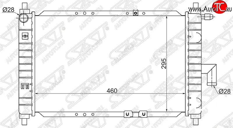 2 699 р. Радиатор двигателя SAT (трубчатый)  Chery QQ6 (2006-2010), Daewoo Matiz ( M100,  M150) (1998-2016)  с доставкой в г. Тамбов