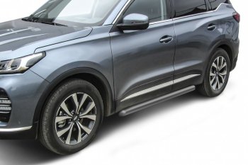 Защита порогов Slitkoff (Ø 76 мм, труба). Chery Tiggo 7 PRO (2019-2024)