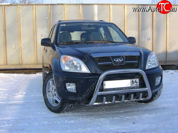 33 999 р. Кенгурятник низкий Slitkoff (Ø 57 мм, с защитой картера) Chery Tiggo T11 дорестайлинг (2005-2013)  с доставкой в г. Тамбов