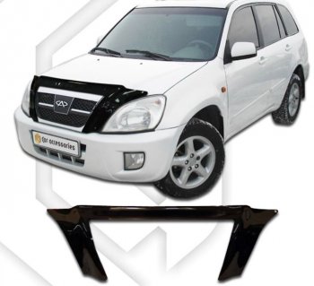 Дефлектор капота CA-Plastic exclusive Chery (Черри) Tiggo T11 (Тиго) (2005-2013) дорестайлинг