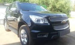 1 539 р. Нижняя сетка на бампер Russtal (хром)  Chevrolet Trailblazer  GM800 (2012-2016) дорестайлинг  с доставкой в г. Тамбов. Увеличить фотографию 4