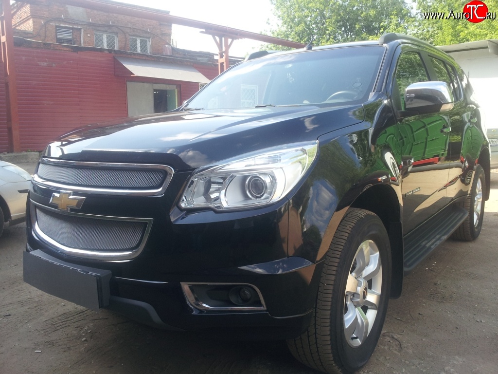 1 539 р. Нижняя сетка на бампер Russtal (хром)  Chevrolet Trailblazer  GM800 (2012-2016) дорестайлинг  с доставкой в г. Тамбов