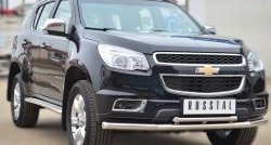 23 999 р. Защита переднего бампера (2 трубыØ63 и 42 мм, нержавейка) SLITKOFF Chevrolet Trailblazer GM800 дорестайлинг (2012-2016)  с доставкой в г. Тамбов. Увеличить фотографию 4