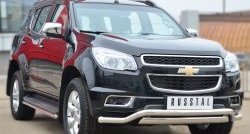 21 899 р. Защита переднего бампера (2 трубыØ76х42 и 63 мм, нержавейка) Russtal Chevrolet Trailblazer GM800 дорестайлинг (2012-2016)  с доставкой в г. Тамбов. Увеличить фотографию 3